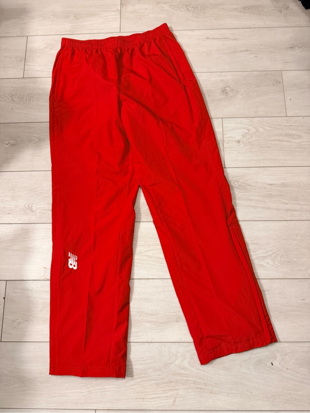 New Balance Red Men Sweatpants with White Logo Sz Large